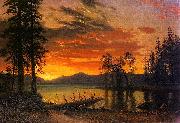 Albert Bierstadt Sunset over the River Germany oil painting artist